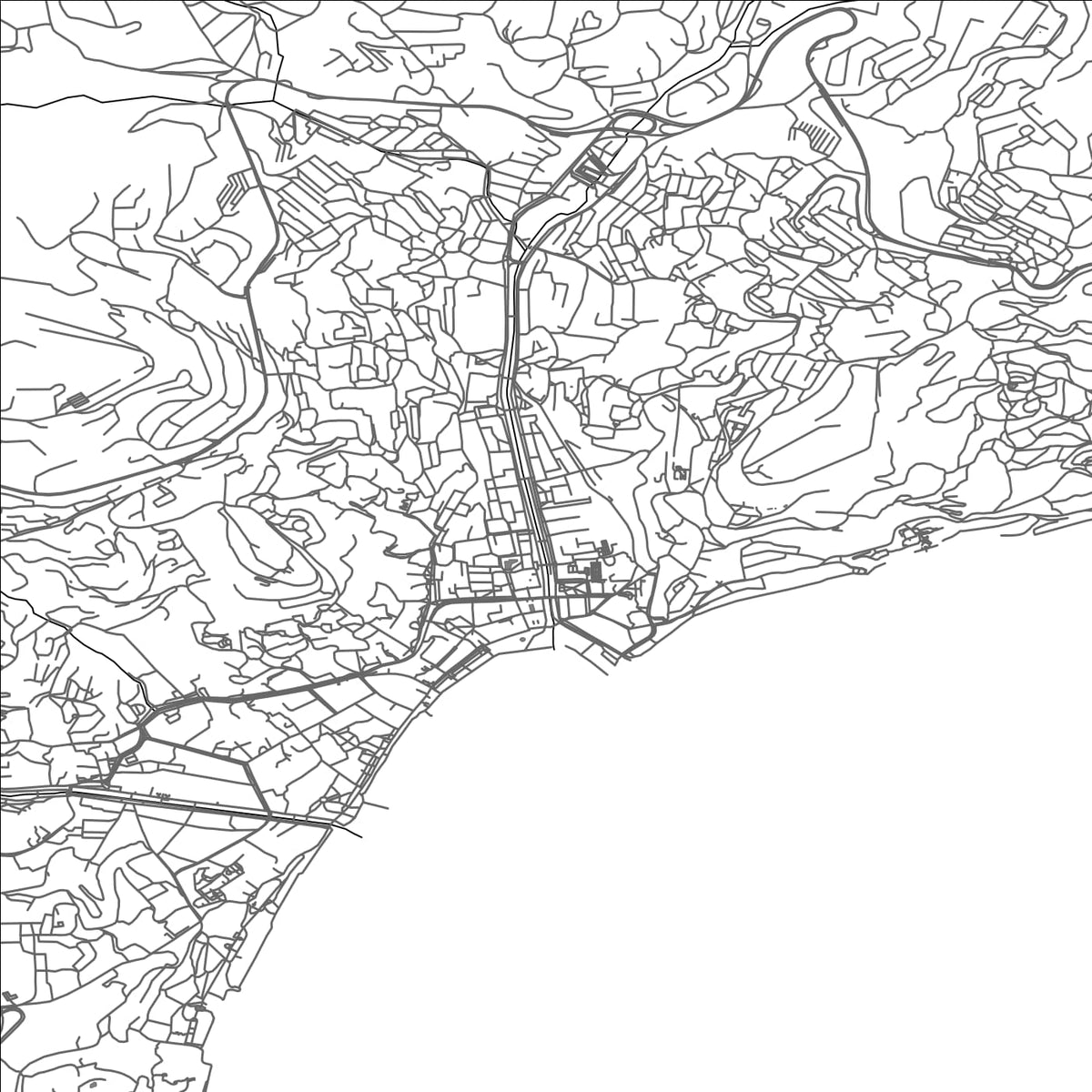 ROAD MAP OF YALTA, UKRAINE BY MAPBAKES