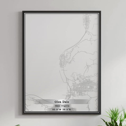 ROAD MAP OF GLEN DALE, WEST VIRGINIA BY MAPBAKES