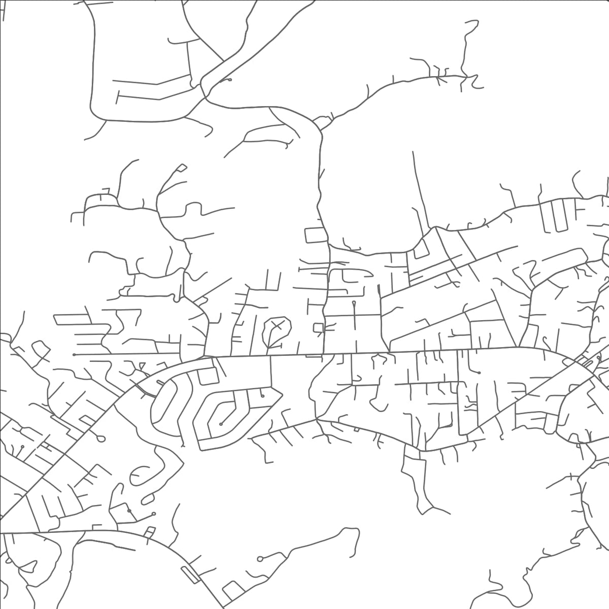 ROAD MAP OF CROSS LANES, WEST VIRGINIA BY MAPBAKES