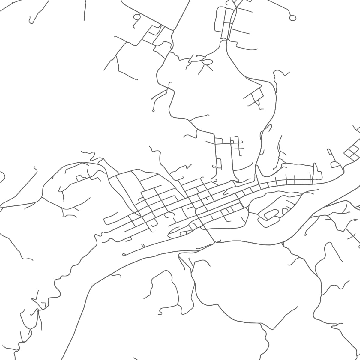 ROAD MAP OF RONCEVERTE, WEST VIRGINIA BY MAPBAKES