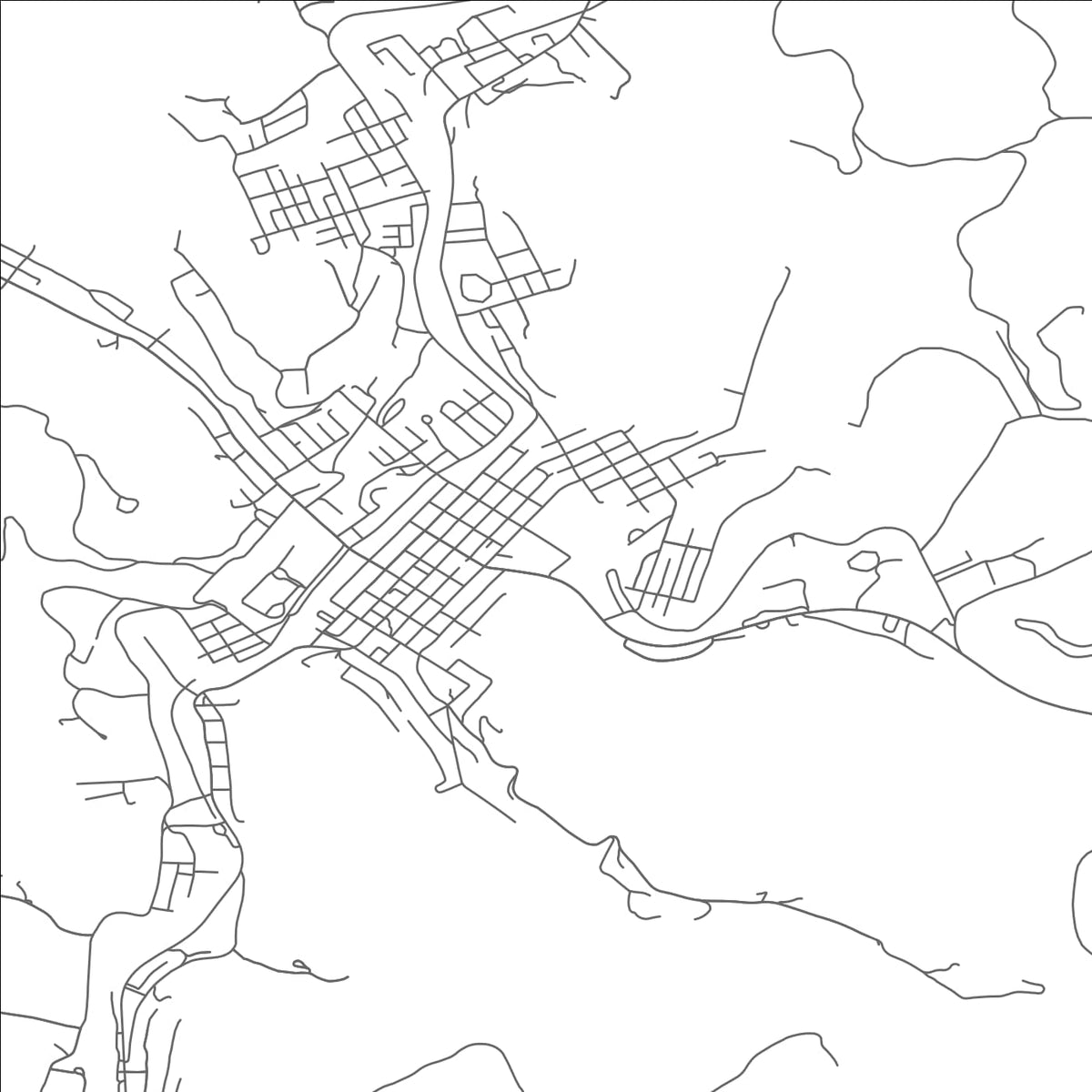ROAD MAP OF WESTON, WEST VIRGINIA BY MAPBAKES