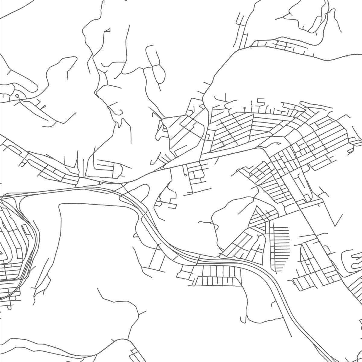 ROAD MAP OF WHEELING, WEST VIRGINIA BY MAPBAKES