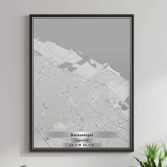 ROAD MAP OF BERAZATEGUI, ARGENTINA BY MAPBAKES