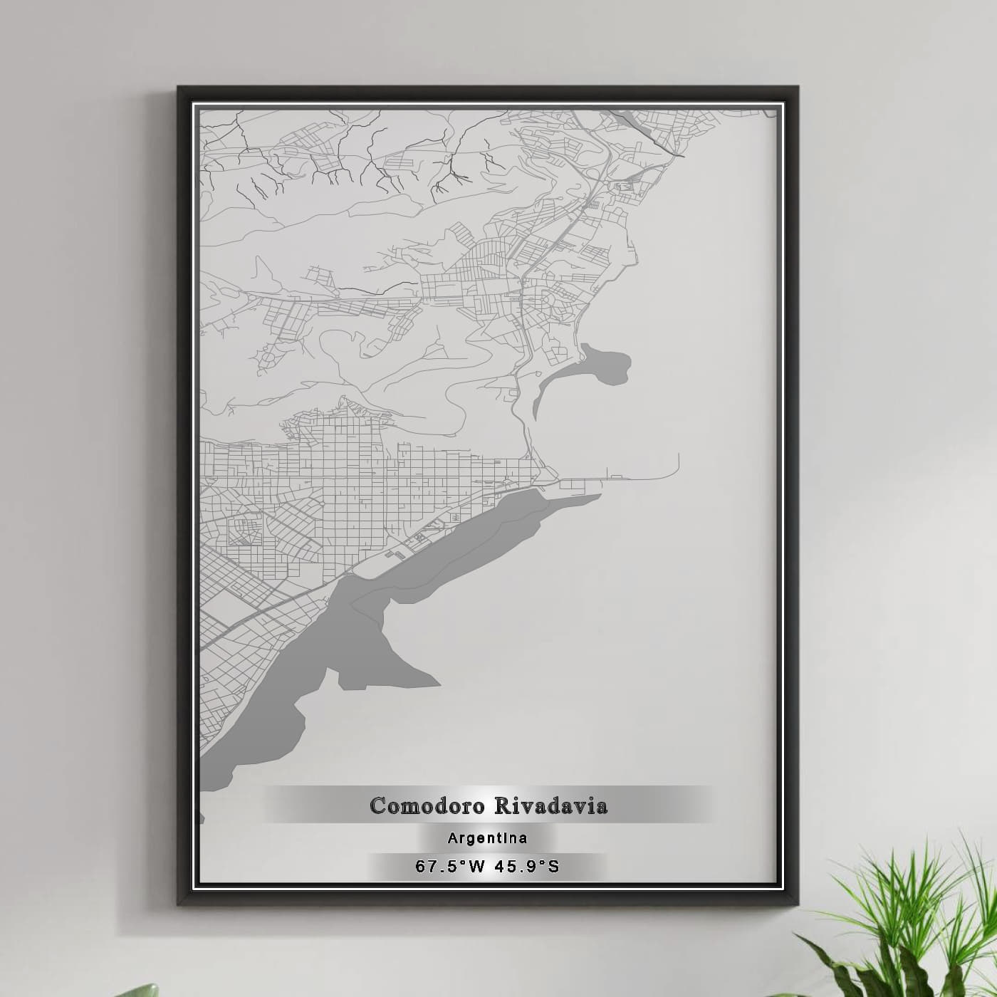 ROAD MAP OF COMODORO RIVADAVIA, ARGENTINA BY MAPBAKES