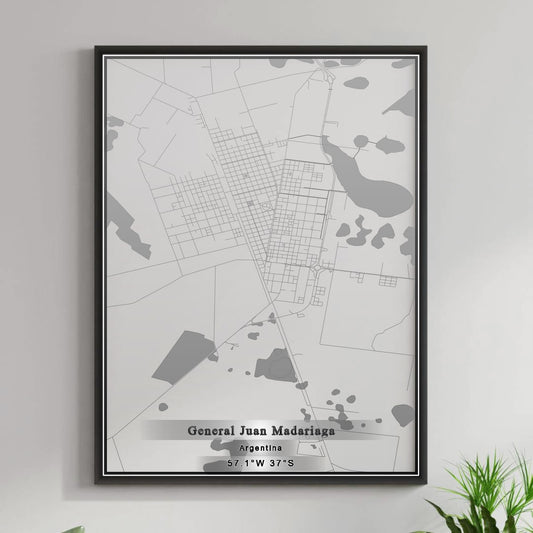 ROAD MAP OF GENERAL JUAN MADARIAGA, ARGENTINA BY MAPBAKES