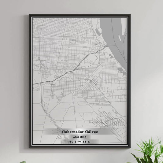ROAD MAP OF GOBERNADOR GÃLVEZ, ARGENTINA BY MAPBAKES
