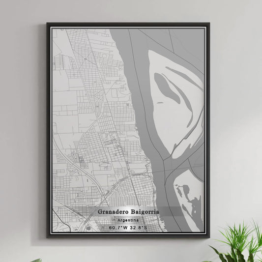 ROAD MAP OF GRANADERO BAIGORRIA, ARGENTINA BY MAPBAKES