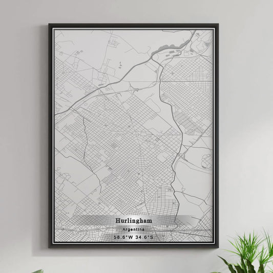 ROAD MAP OF HURLINGHAM, ARGENTINA BY MAPBAKES