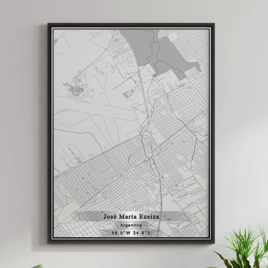 ROAD MAP OF JOSÃ‰ MARÃA EZEIZA, ARGENTINA BY MAPBAKES