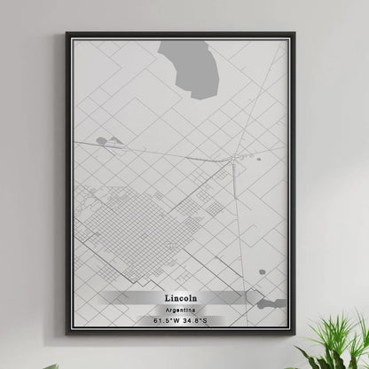 ROAD MAP OF LINCOLN, ARGENTINA BY MAPBAKES