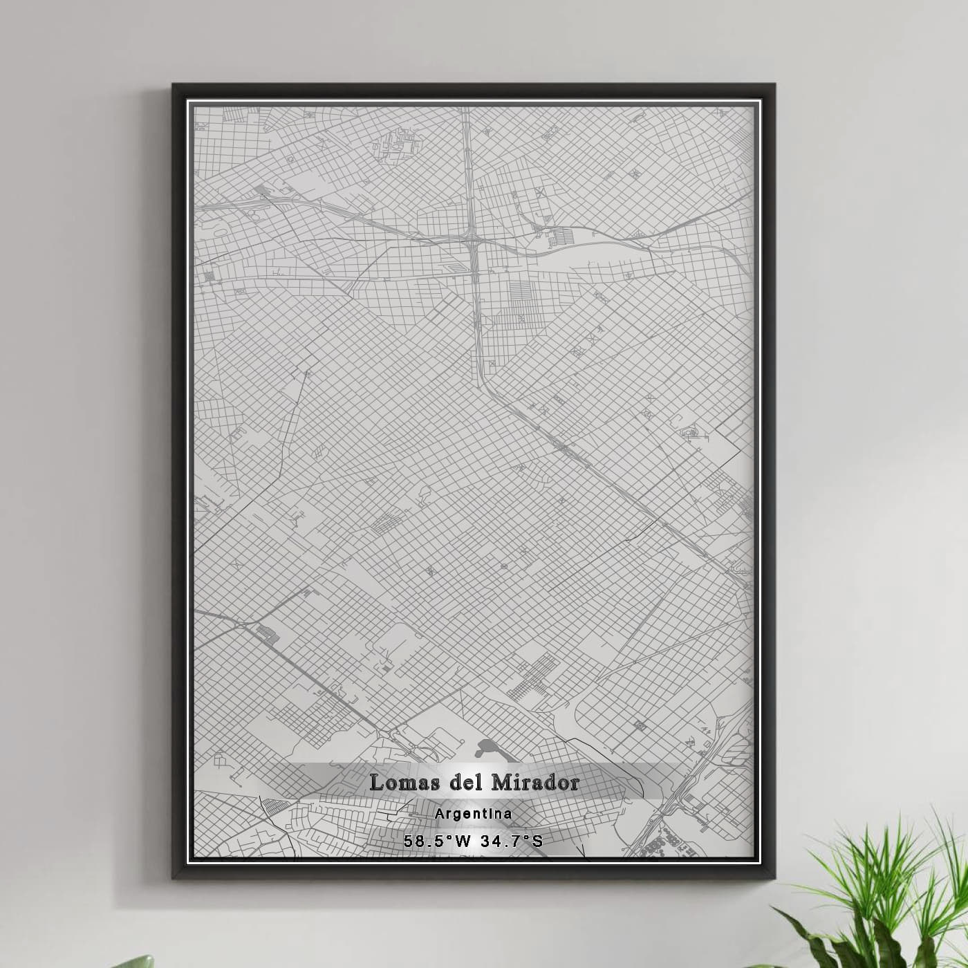 ROAD MAP OF LOMAS DEL MIRADOR, ARGENTINA BY MAPBAKES