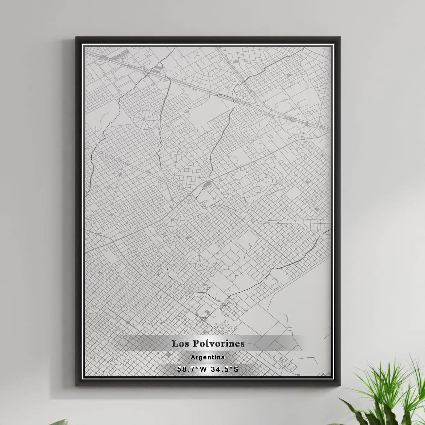 ROAD MAP OF LOS POLVORINES, ARGENTINA BY MAPBAKES