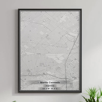 ROAD MAP OF MARTÃN CORONADO, ARGENTINA BY MAPBAKES