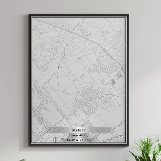 ROAD MAP OF MATHEU, ARGENTINA BY MAPBAKES