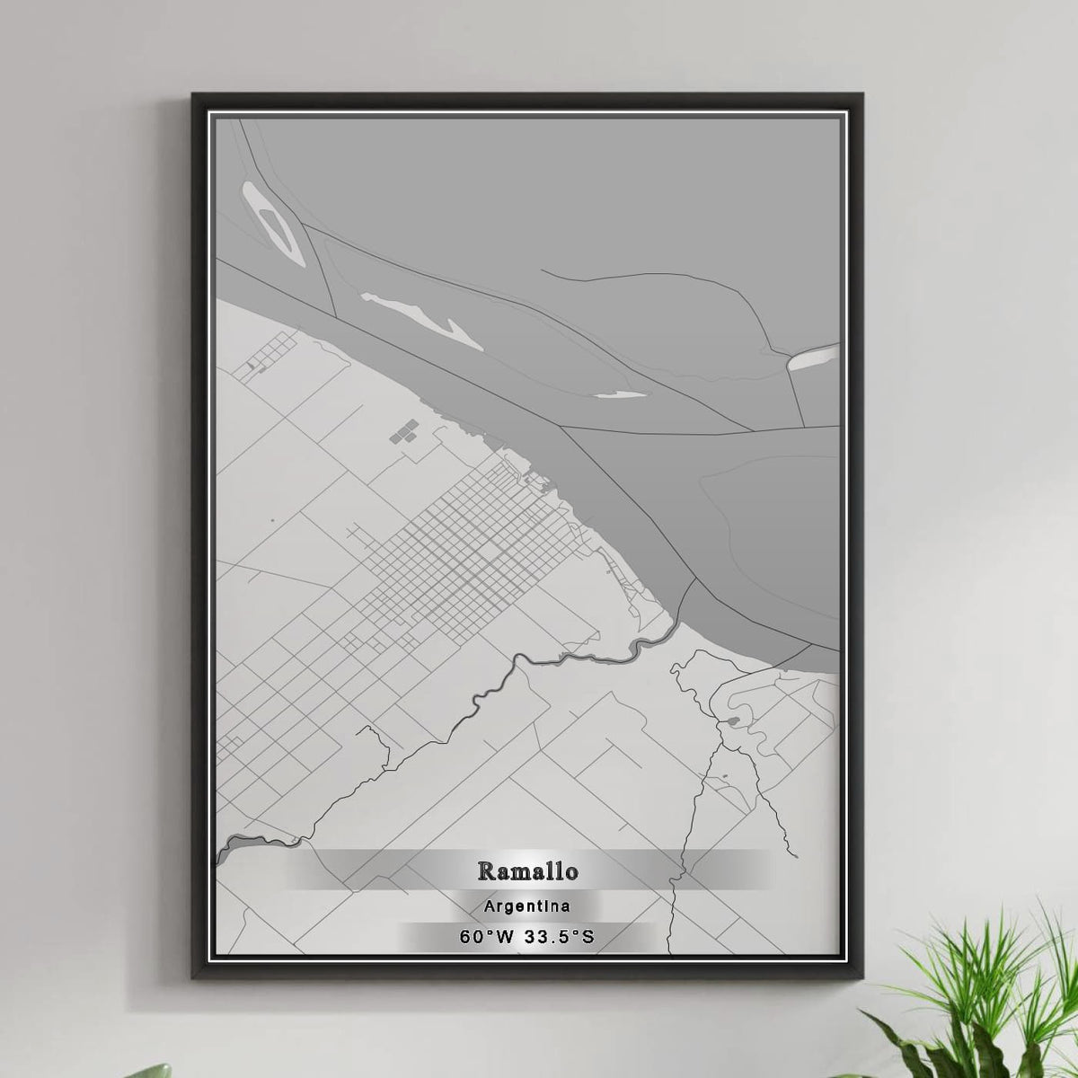 ROAD MAP OF RAMALLO, ARGENTINA BY MAPBAKES