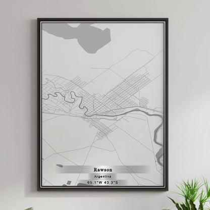 ROAD MAP OF RAWSON, ARGENTINA BY MAPBAKES