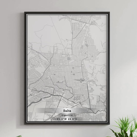 ROAD MAP OF SALTA, ARGENTINA BY MAPBAKES