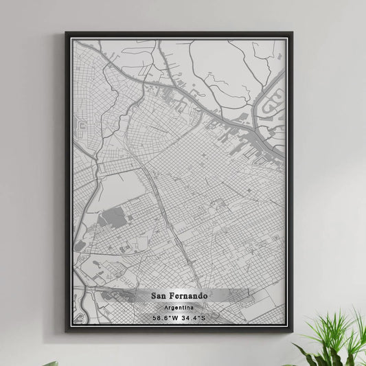 ROAD MAP OF SAN FERNANDO, ARGENTINA BY MAPBAKES