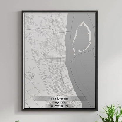 ROAD MAP OF SAN LORENZO, ARGENTINA BY MAPBAKES