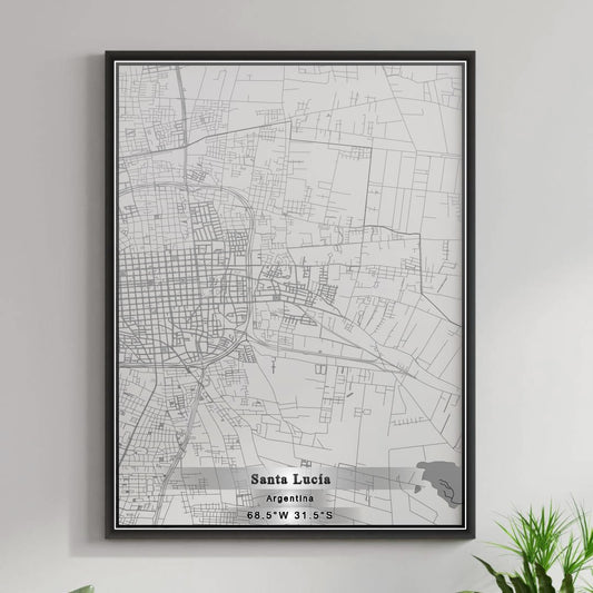 ROAD MAP OF SANTA LUCÃA, ARGENTINA BY MAPBAKES