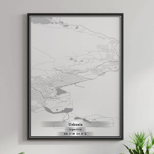 ROAD MAP OF USHUAIA, ARGENTINA BY MAPBAKES