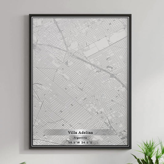 ROAD MAP OF VILLA ADELINA, ARGENTINA BY MAPBAKES