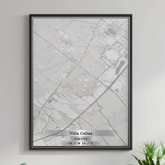 ROAD MAP OF VILLA CELINA, ARGENTINA BY MAPBAKES