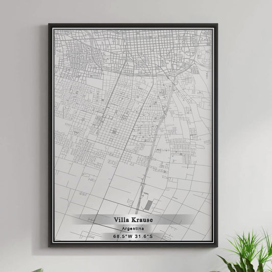 ROAD MAP OF VILLA KRAUSE, ARGENTINA BY MAPBAKES