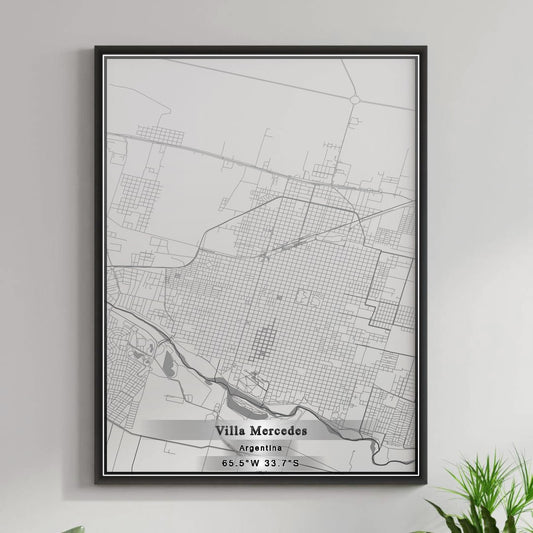 ROAD MAP OF VILLA MERCEDES, ARGENTINA BY MAPBAKES