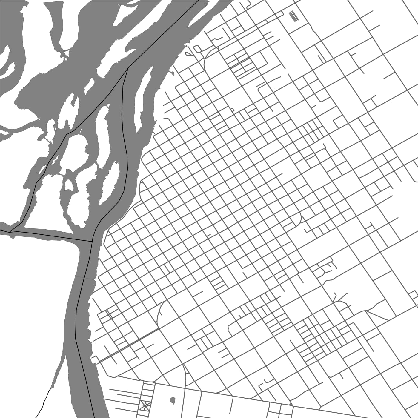 ROAD MAP OF ESQUINA, ARGENTINA BY MAPBAKES