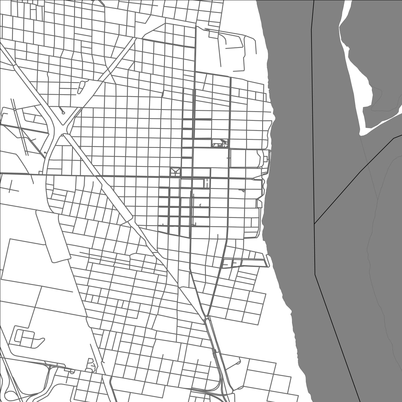 ROAD MAP OF SAN LORENZO, ARGENTINA BY MAPBAKES