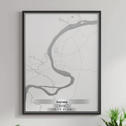 ROAD MAP OF ANJIANG, CHINA BY MAPBAKES