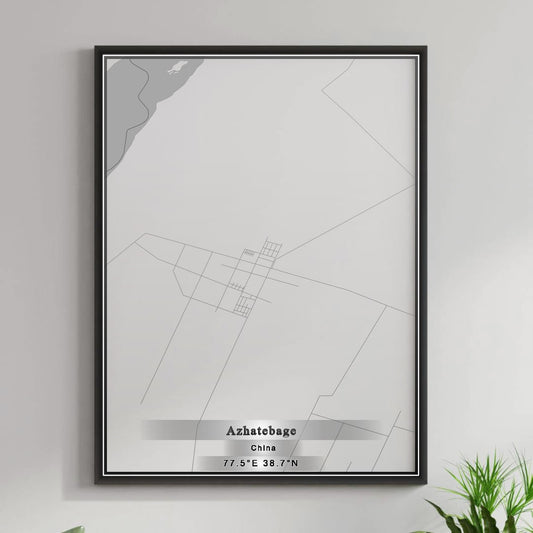 ROAD MAP OF AZHATEBAGE, CHINA BY MAPBAKES