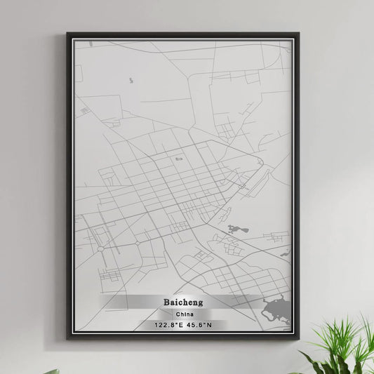 ROAD MAP OF BAICHENG, CHINA BY MAPBAKES