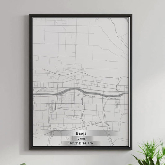 ROAD MAP OF BAOJI, CHINA BY MAPBAKES