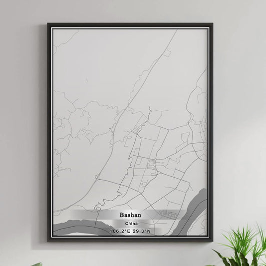 ROAD MAP OF BASHAN, CHINA BY MAPBAKES