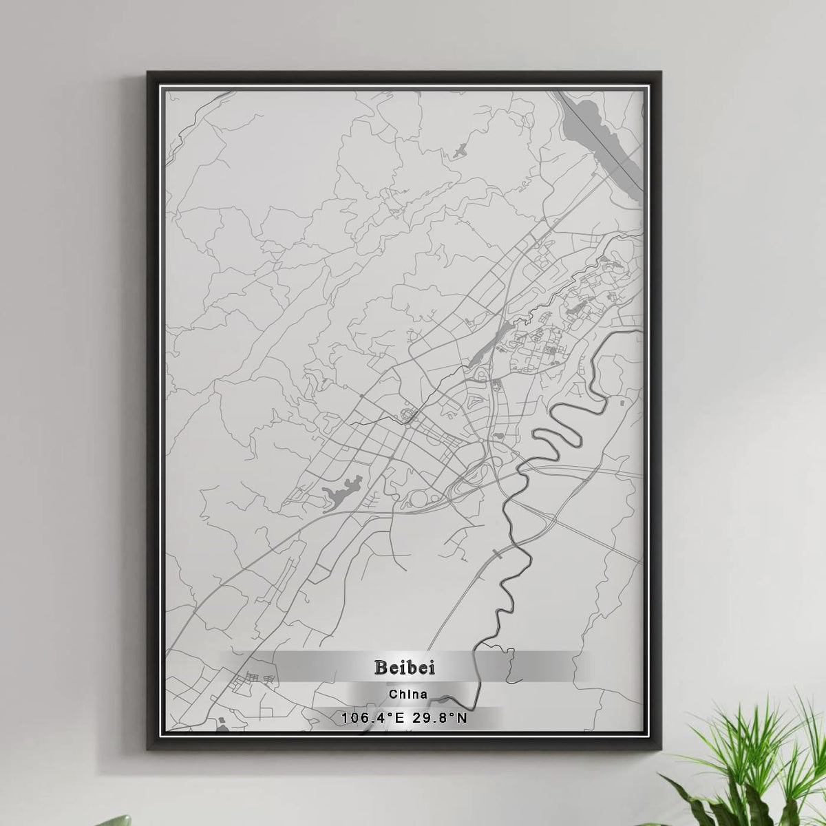 ROAD MAP OF BEIBEI, CHINA BY MAPBAKES