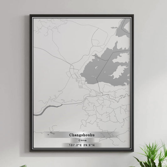 ROAD MAP OF CHANGSHOUHU, CHINA BY MAPBAKES