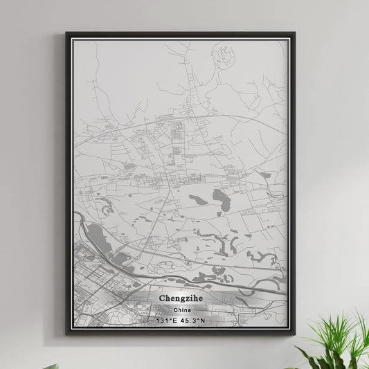 ROAD MAP OF CHENGZIHE, CHINA BY MAPBAKES