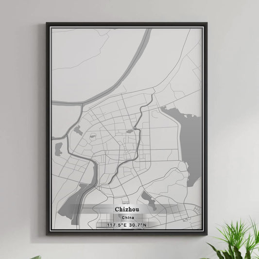 ROAD MAP OF CHIZHOU, CHINA BY MAPBAKES