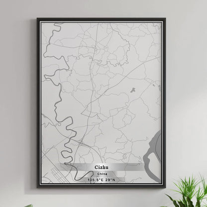 ROAD MAP OF CIZHU, CHINA BY MAPBAKES