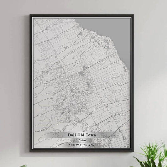 ROAD MAP OF DALI OLD TOWN, CHINA BY MAPBAKES
