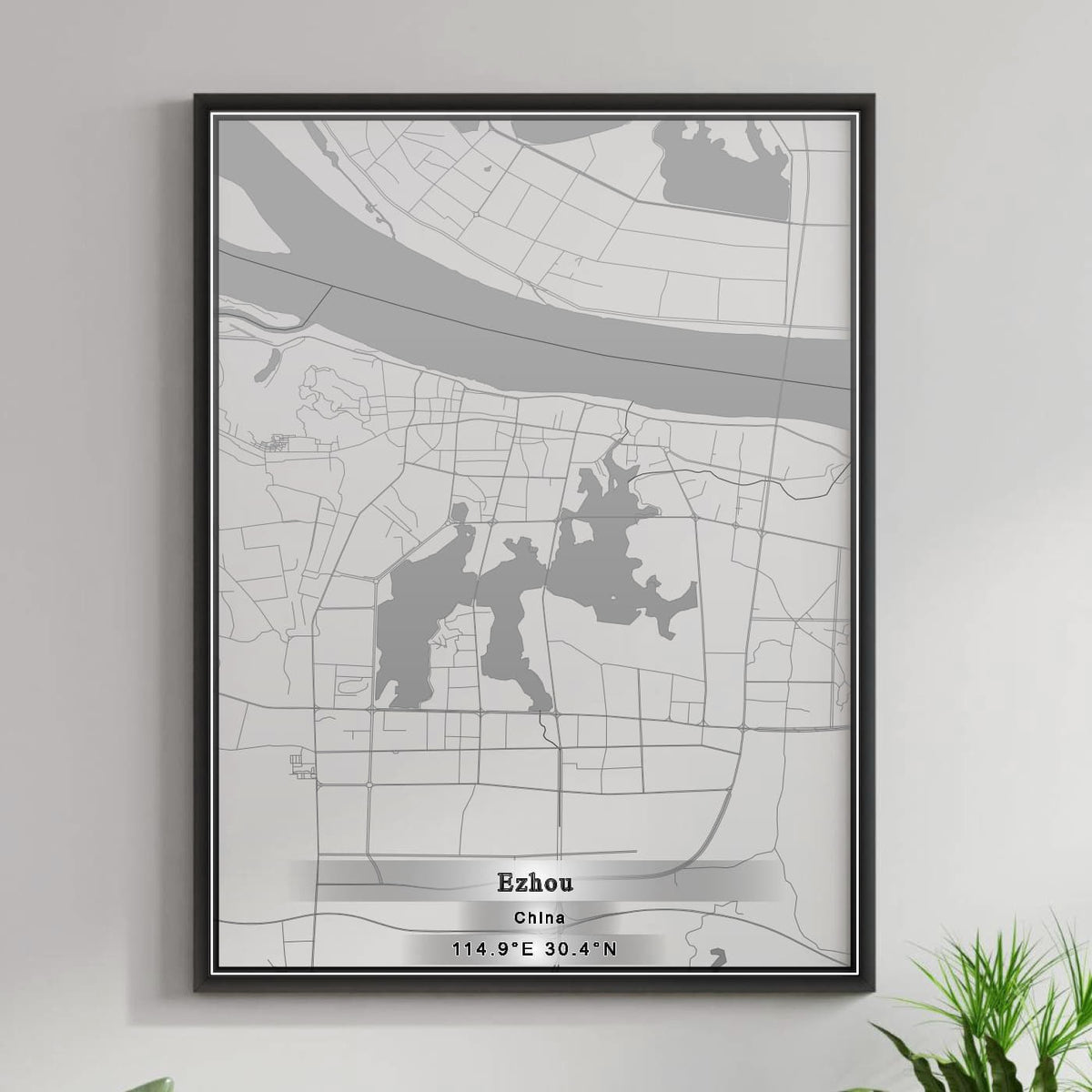 ROAD MAP OF EZHOU, CHINA BY MAPBAKES