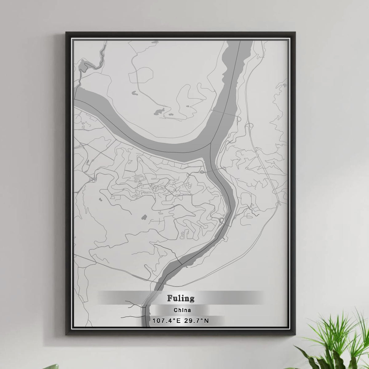 ROAD MAP OF FULING, CHINA BY MAPBAKES