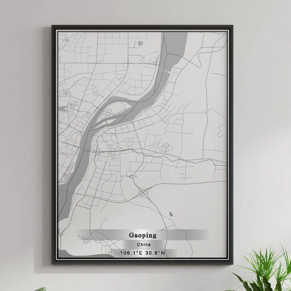 ROAD MAP OF GAOPING, CHINA BY MAPBAKES