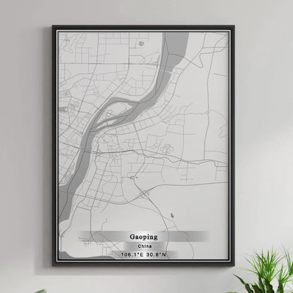 ROAD MAP OF GAOPING, CHINA BY MAPBAKES