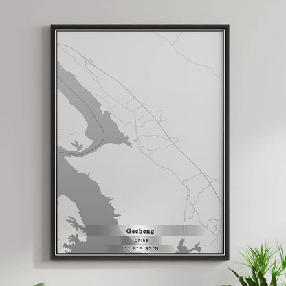 ROAD MAP OF GECHENG, CHINA BY MAPBAKES