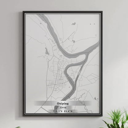 ROAD MAP OF GUIPING, CHINA BY MAPBAKES