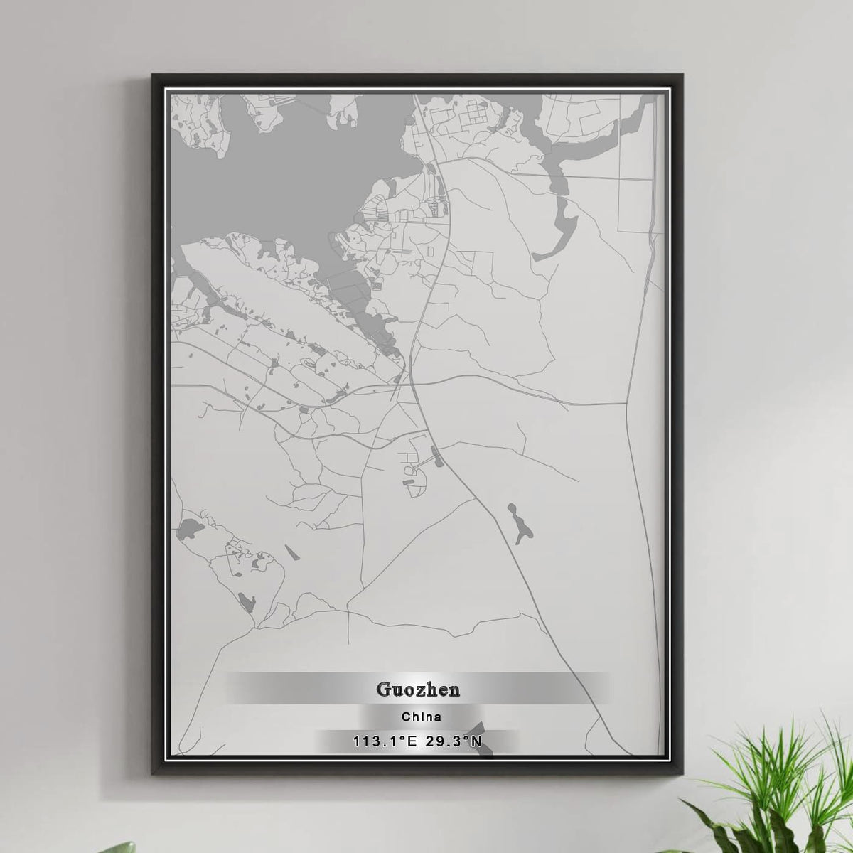 ROAD MAP OF GUOZHEN, CHINA BY MAPBAKES