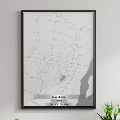 ROAD MAP OF HANCHENG, CHINA BY MAPBAKES